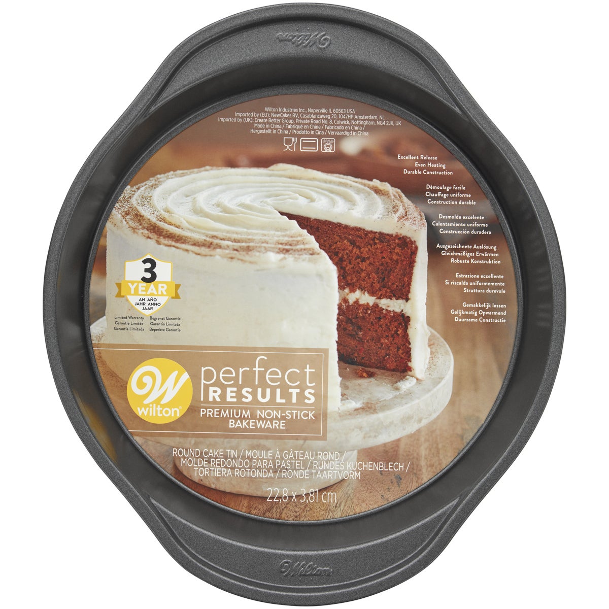 Wilton Perfect Results Moule Rond Antiadhésif 22,8x3,8cm