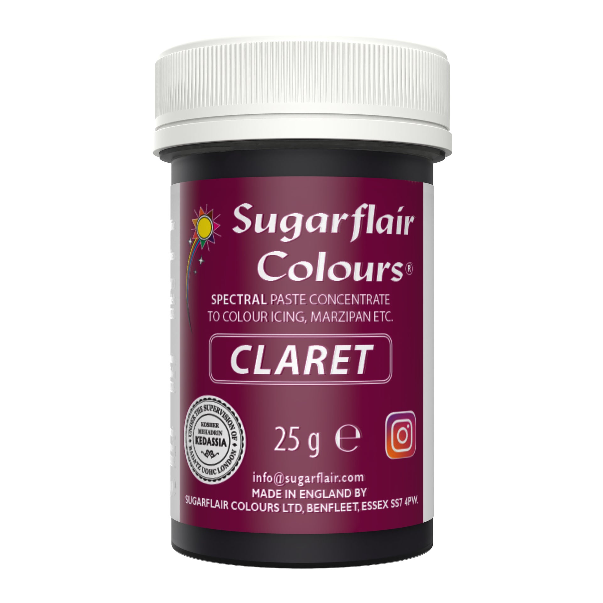Sugarflair Eetbare Kleurstof Pasta Wijnrood 25g