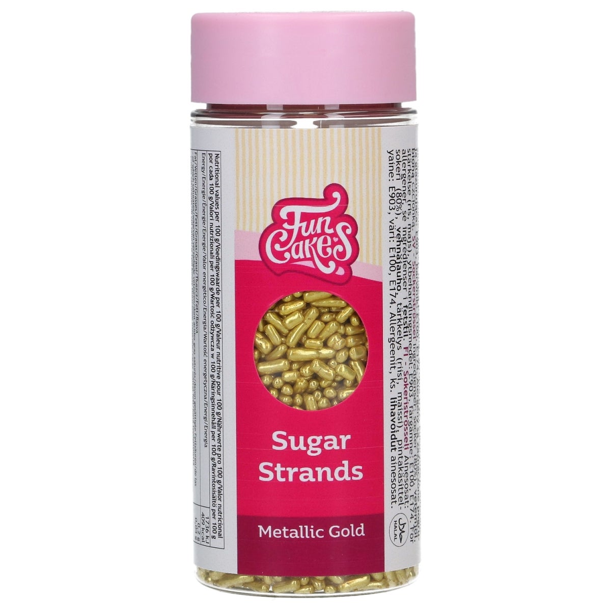 FunCakes Vermicelles de Sucre -Doré Métallisé- 80g