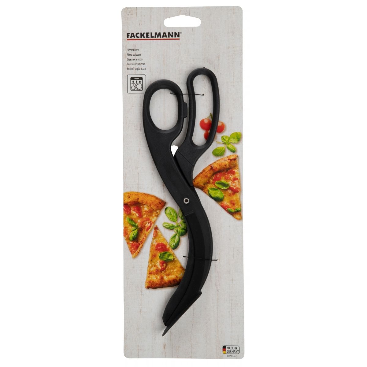 Fackelmann Ciseaux à Pizza Noirs 25cm