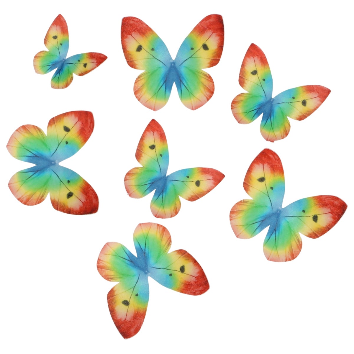 Wilton Décorations en Papier Comestibles Papillons Arc-en-ciel set/8