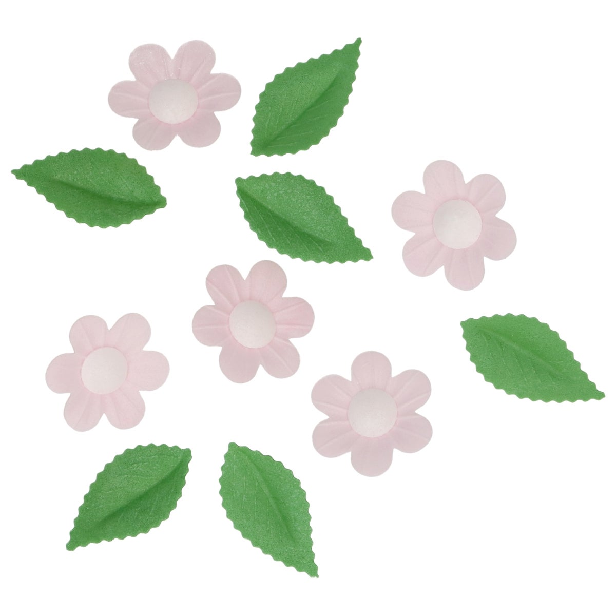 Wilton Décorations en Papier Comestibles Fleurs & Feuilles Rose set/11