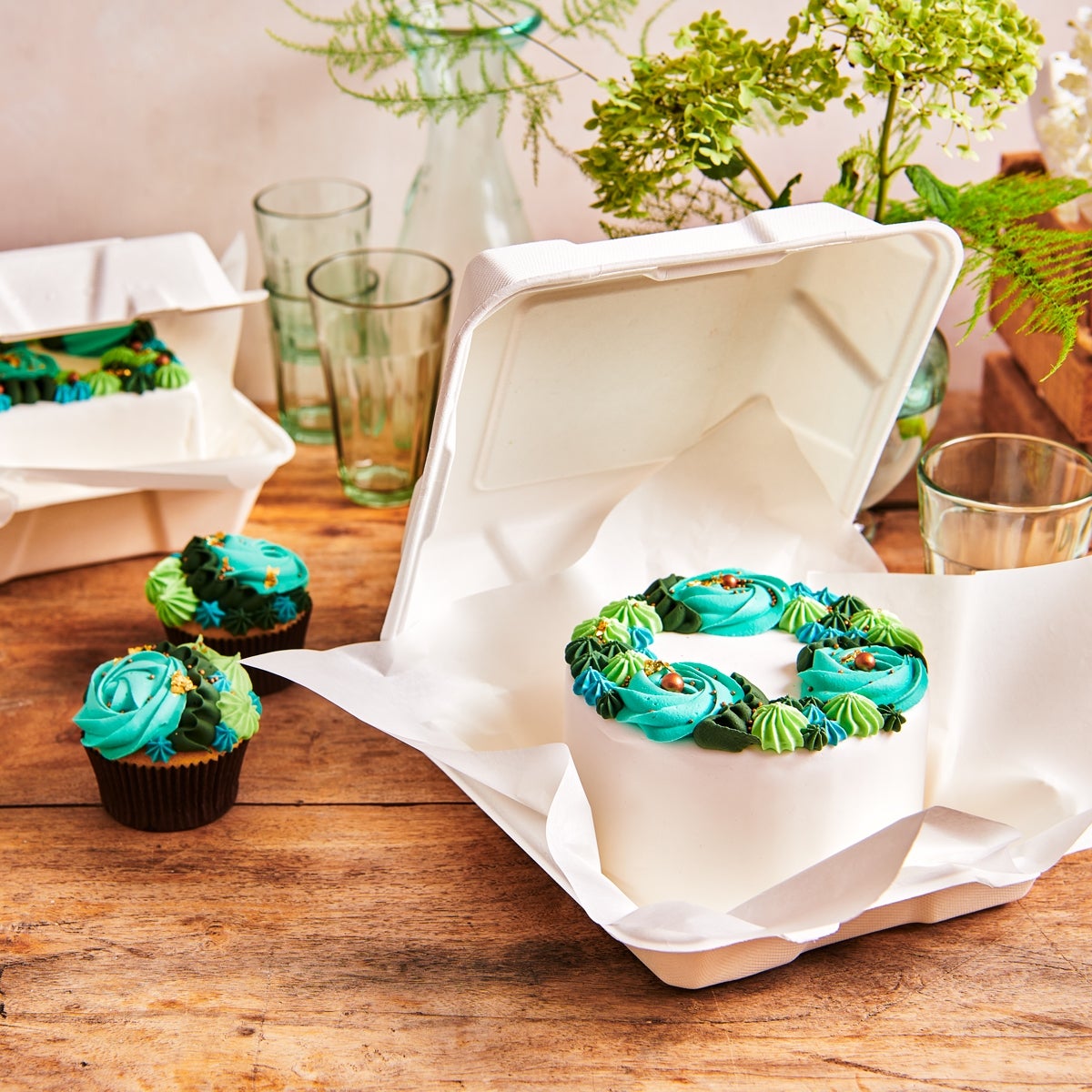 FunCakes Boîte àgâteaux Bento Blanc 15x15cm pk/10