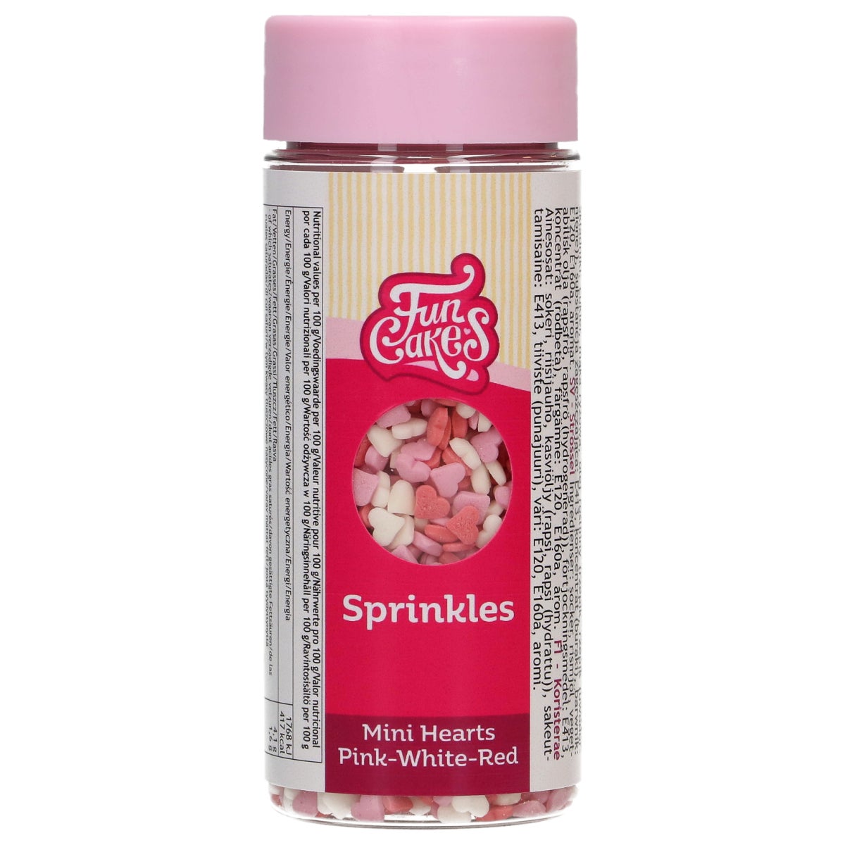 FunCakes Mini Hartjes Roze/Wit/Rood 60g