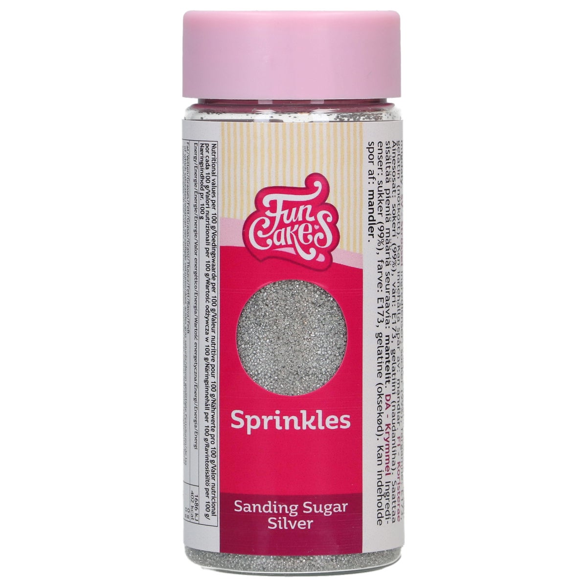 FunCakes Sanding Sugar Argent 80g
