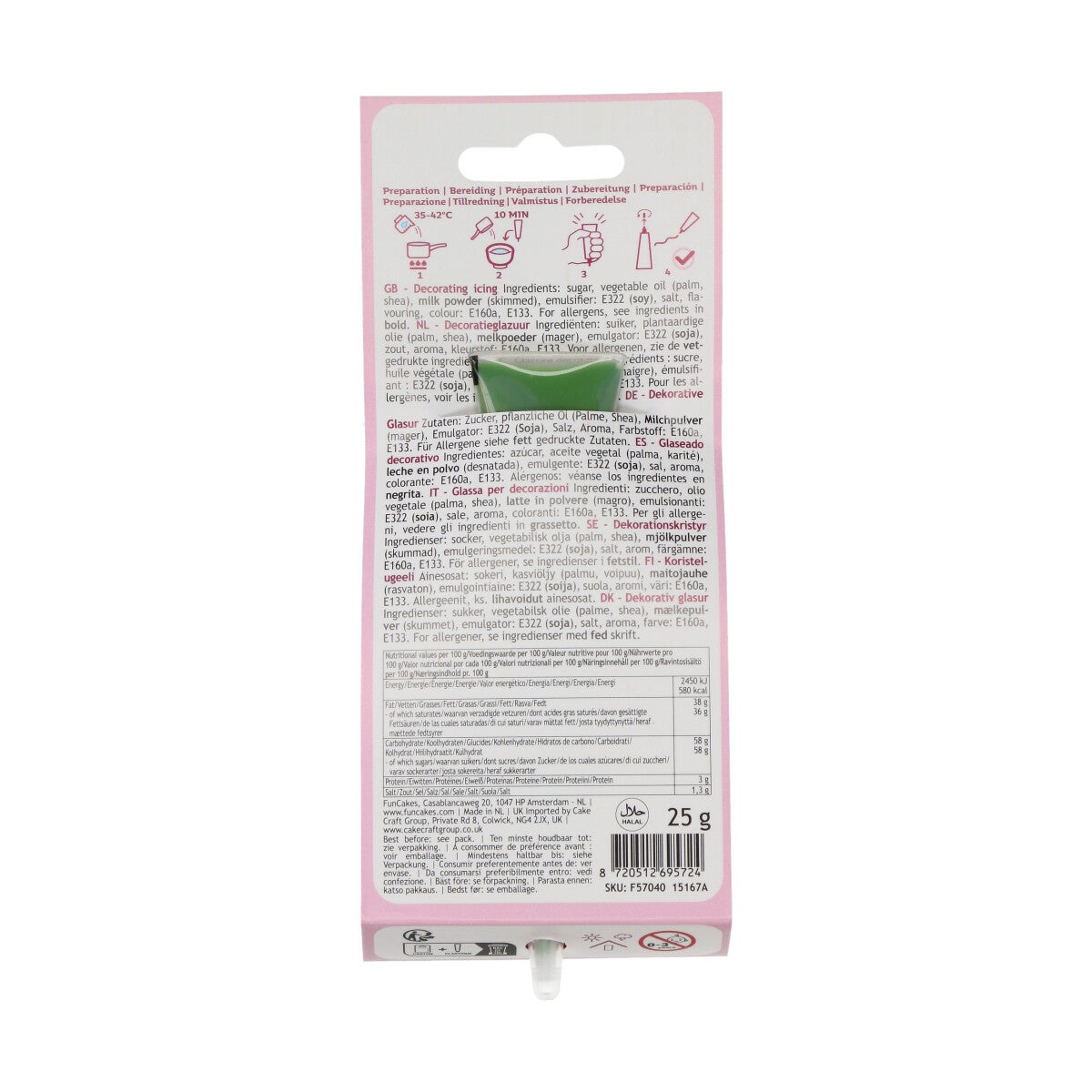 FunCakes Choco Writer Vert 25g