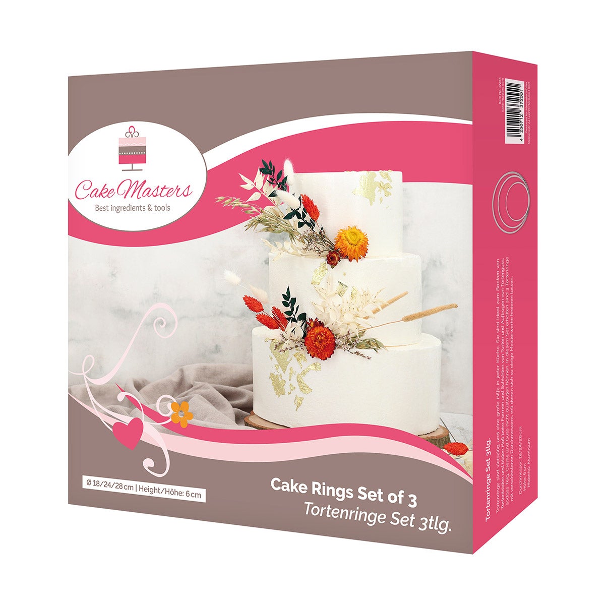 Cake-Masters Anneaux à gâteaux 18/24/28 cm Set/3