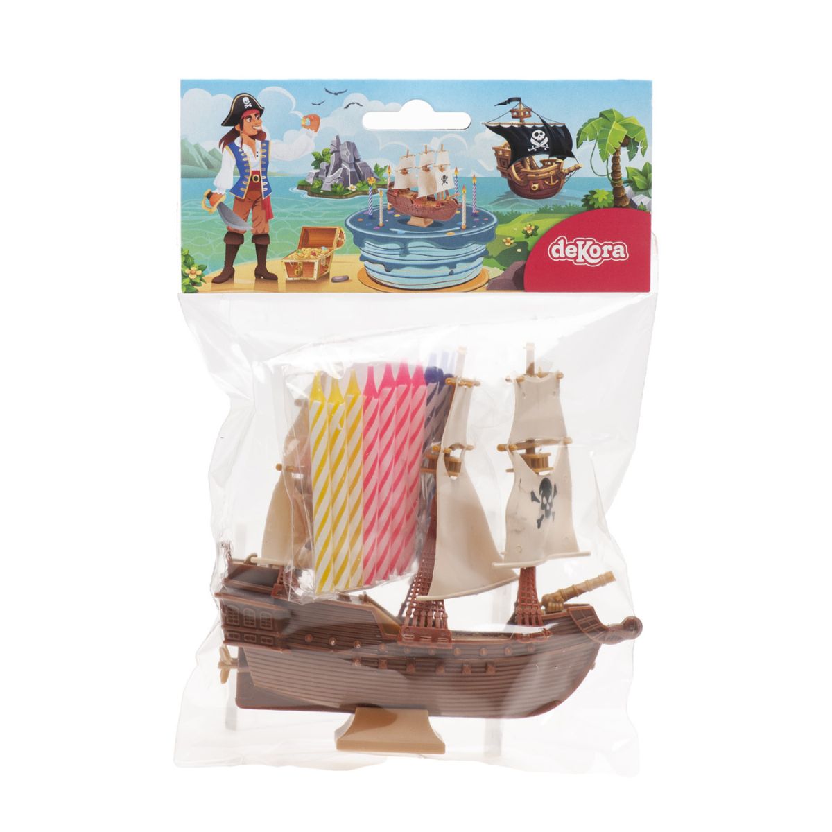 Dekora Pirate Ship Cake Topper with Candles pk/10