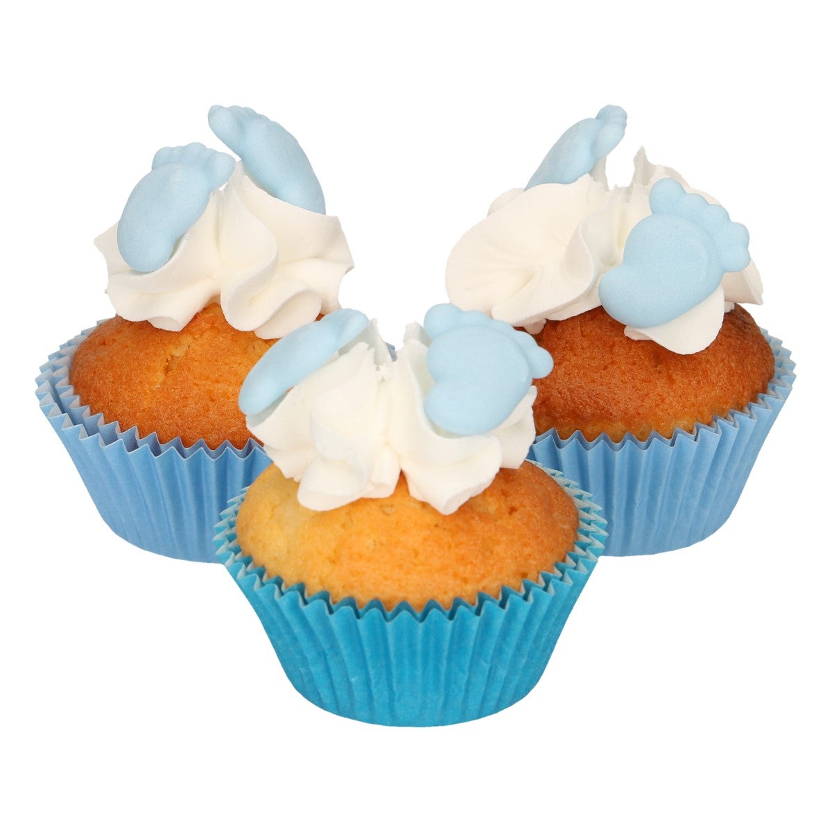 FunCakes Décors en Sucre Pieds de Bébé Bleus Set/16