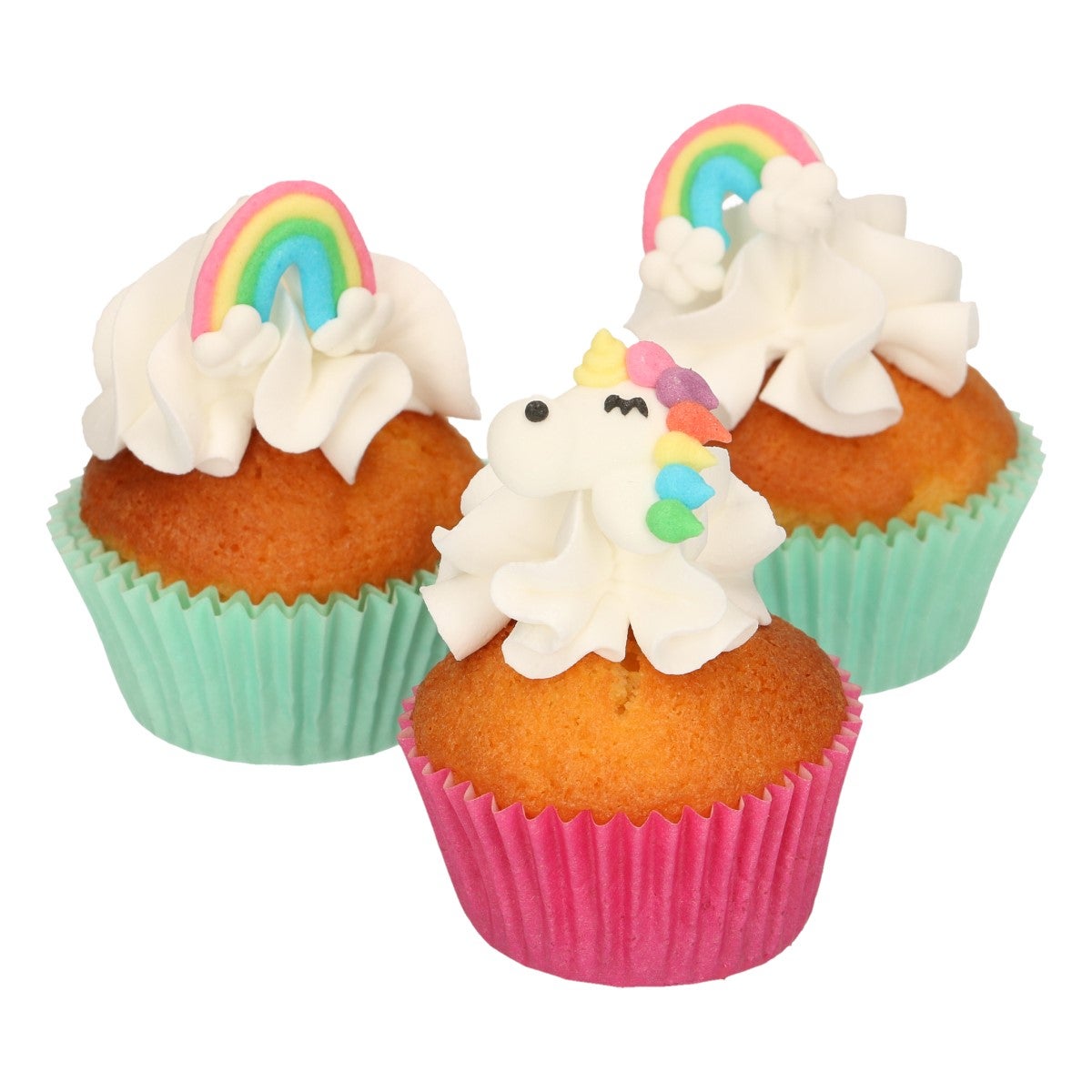 FunCakes Décors en Sucre Licorne & Arc-en-ciel Set/12