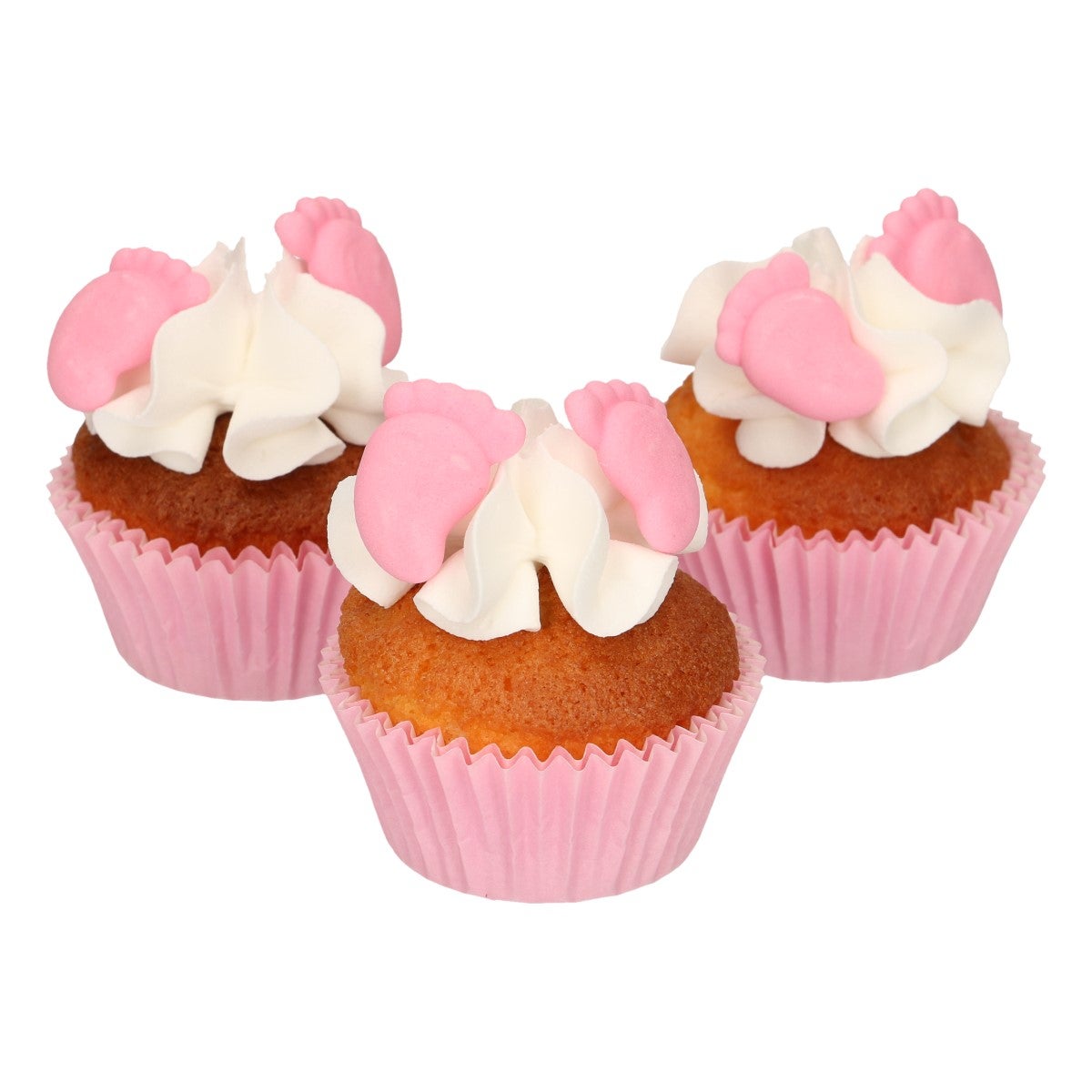 FunCakes Décors en Sucre Pieds de Bébé Rose Set/16