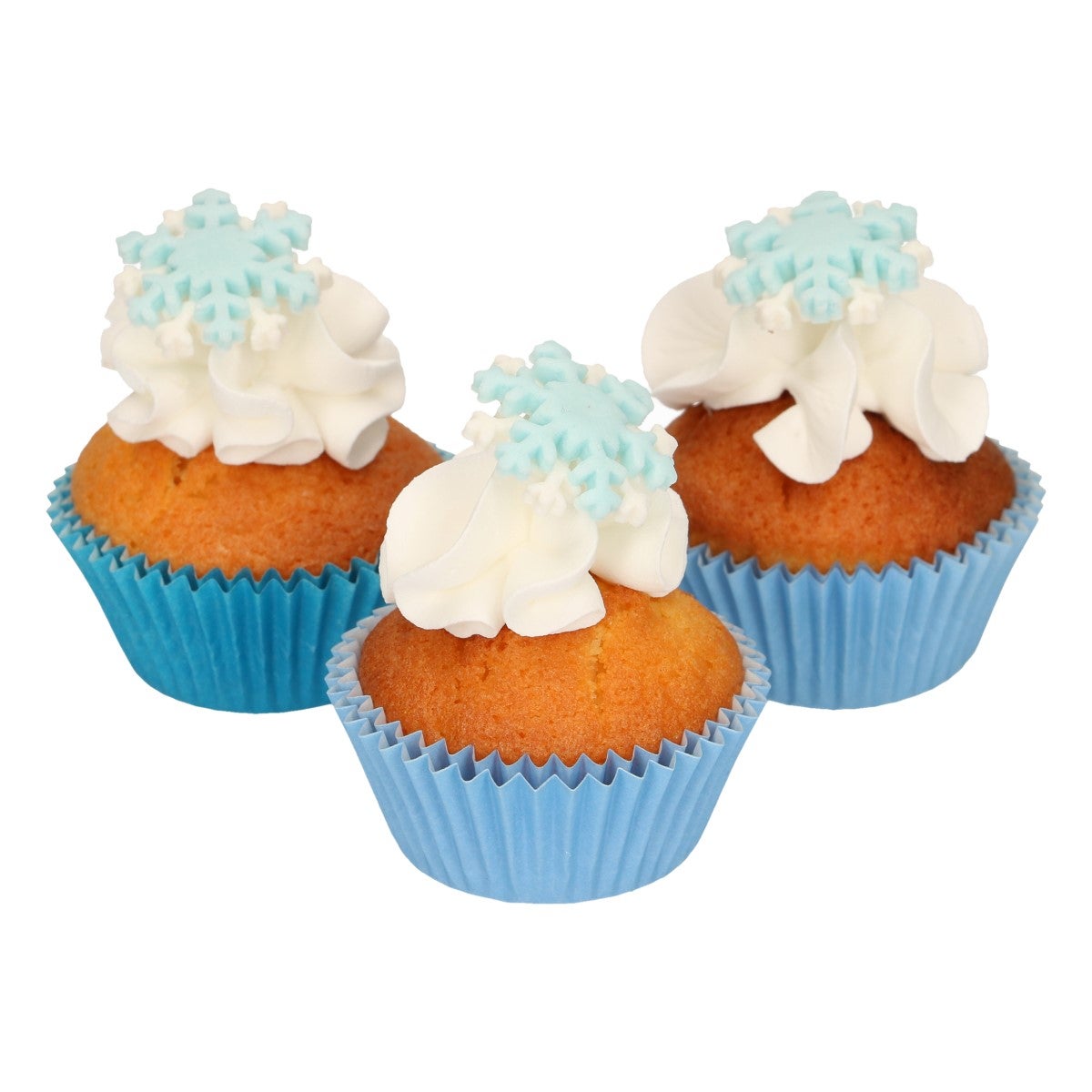 FunCakes Décors en Pâte à Sucre Flocons de neige Bleu Set/12