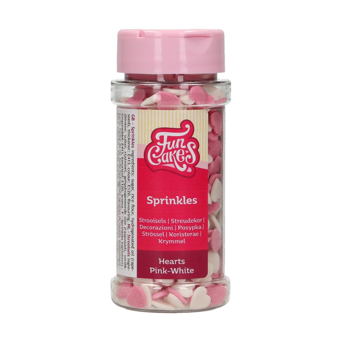FunCakes Coeurs Rose-Blanc 60g