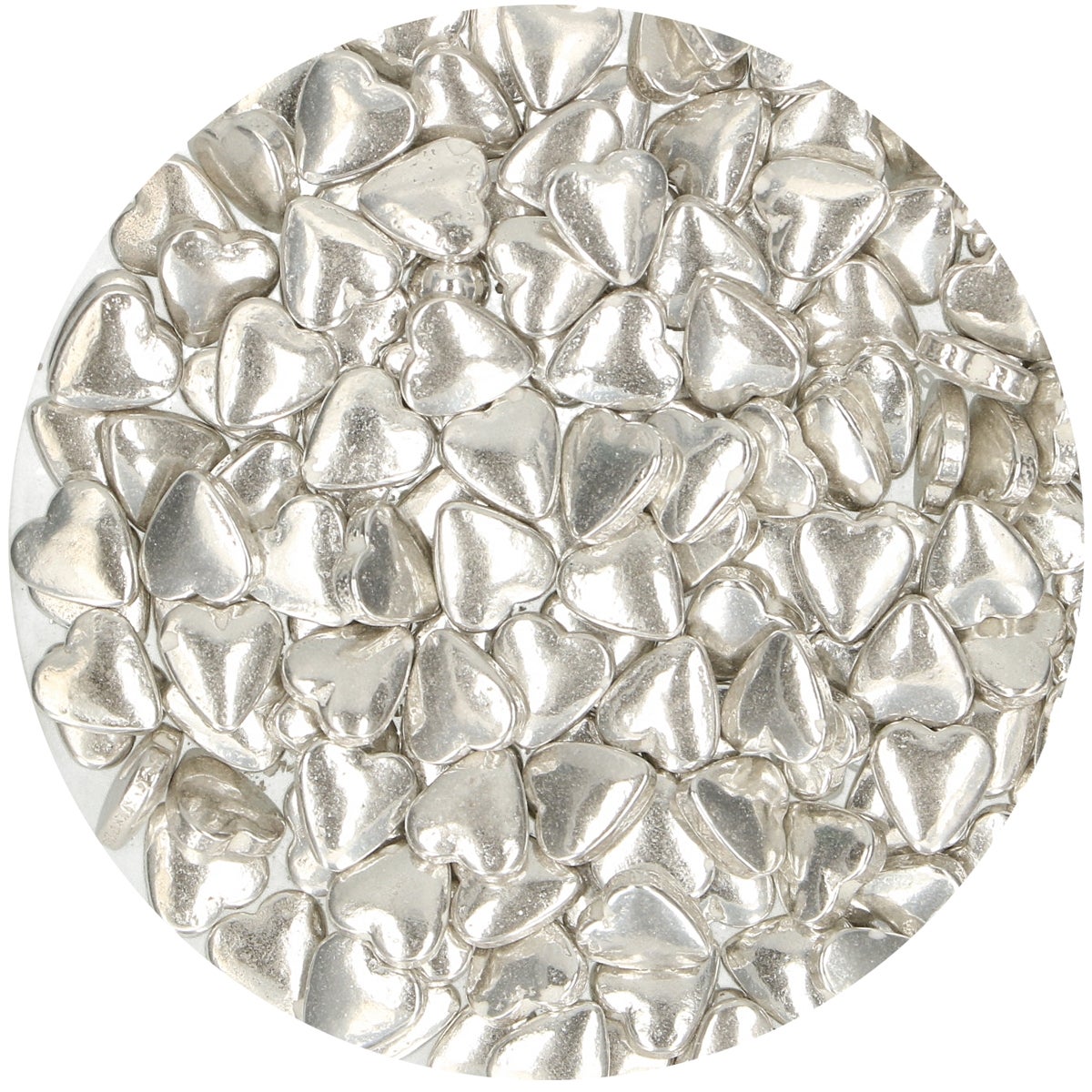 FunCakes Cœurs en Sucre Metallic Argent 80g