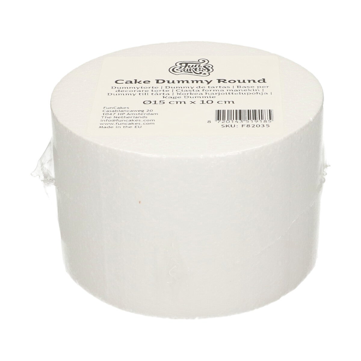 FunCakes Dummy - Gâteaux Polystyrène Rond 10cm -Ø15cm-