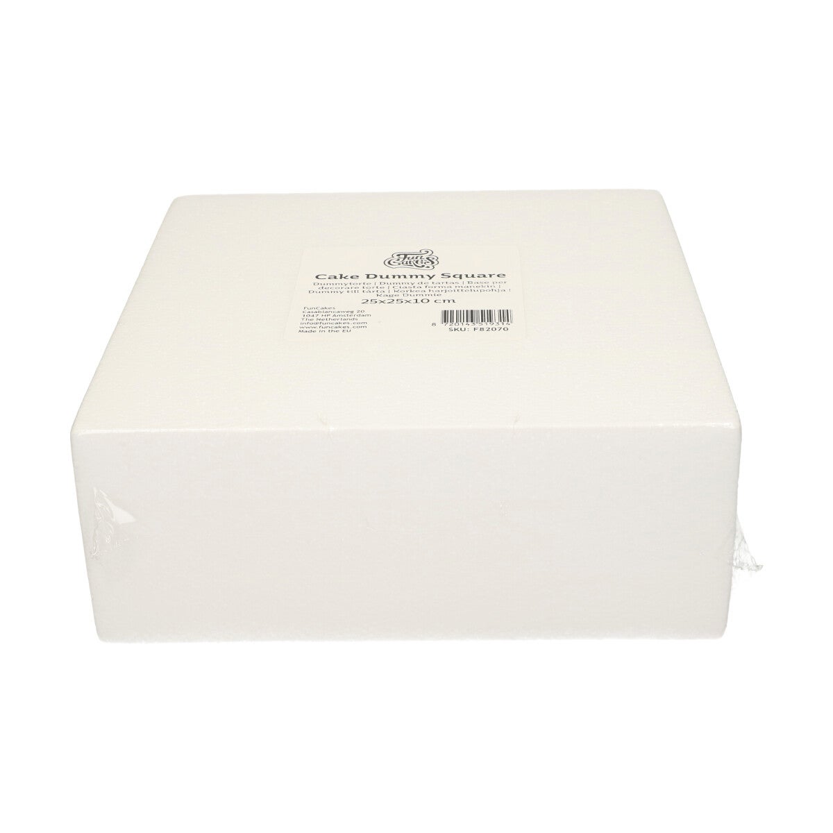 FunCakes Dummy - Gâteaux Polystyrène Carré 10cm -25x25cm-