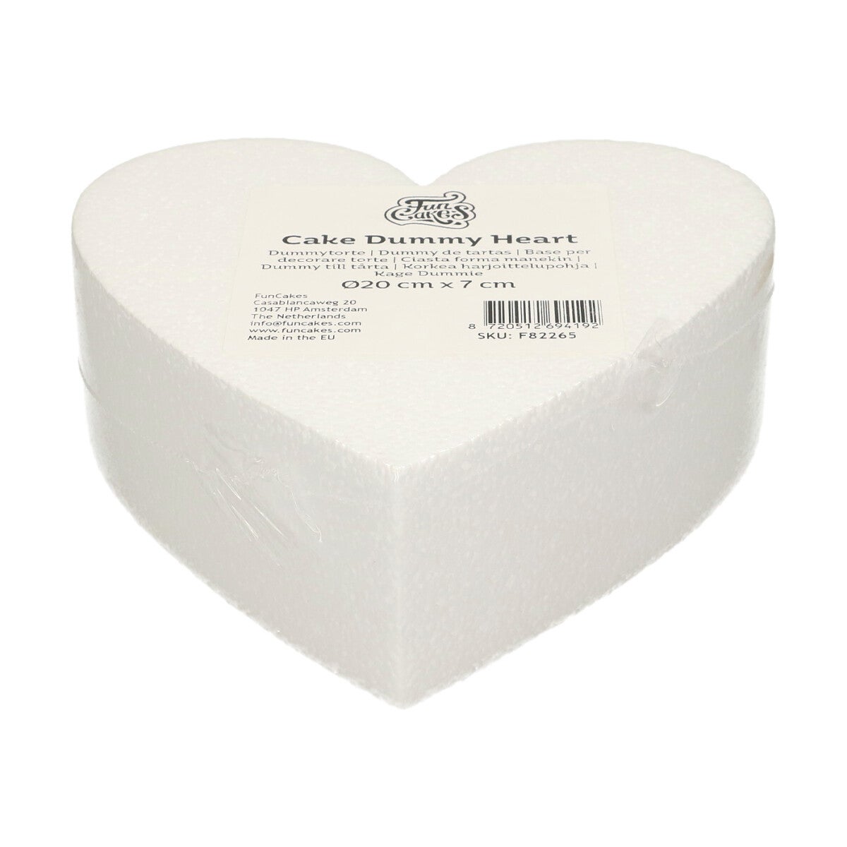 FunCakes Cake Dummy - Gâteaux Polystyrène Coeur Ø20cm x 7cm