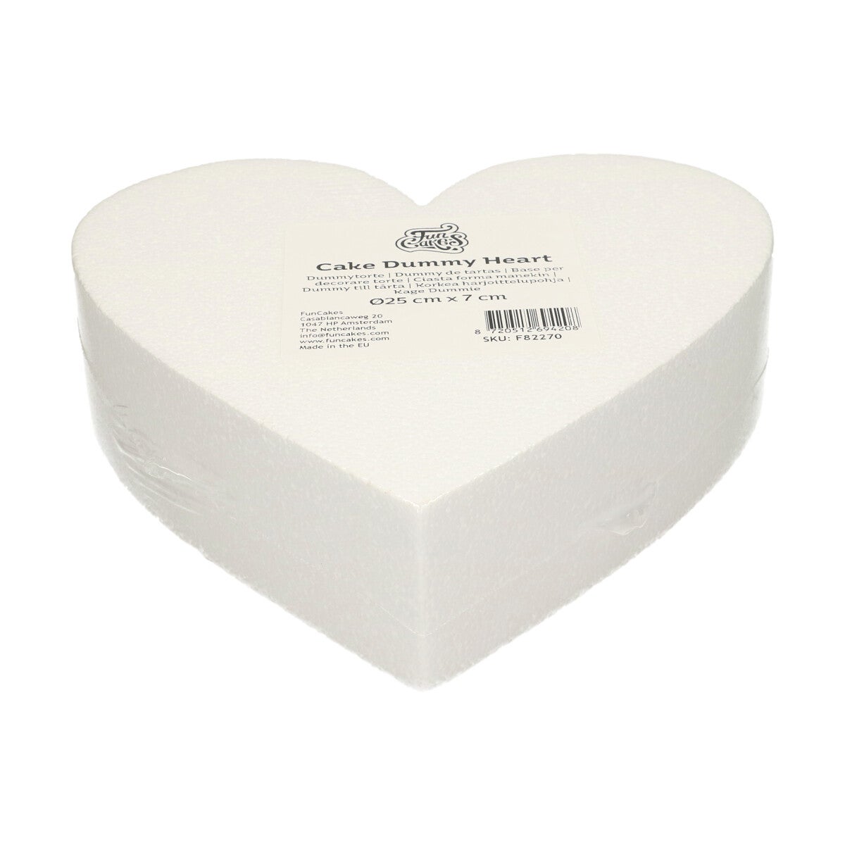 FunCakes Cake Dummy - Gâteaux Polystyrène Coeur Ø25cm x 7cm