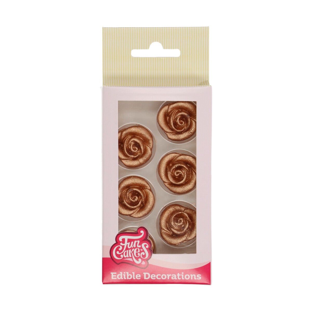 FunCakes Décorations en massepain Roses Bronze Or Set/6