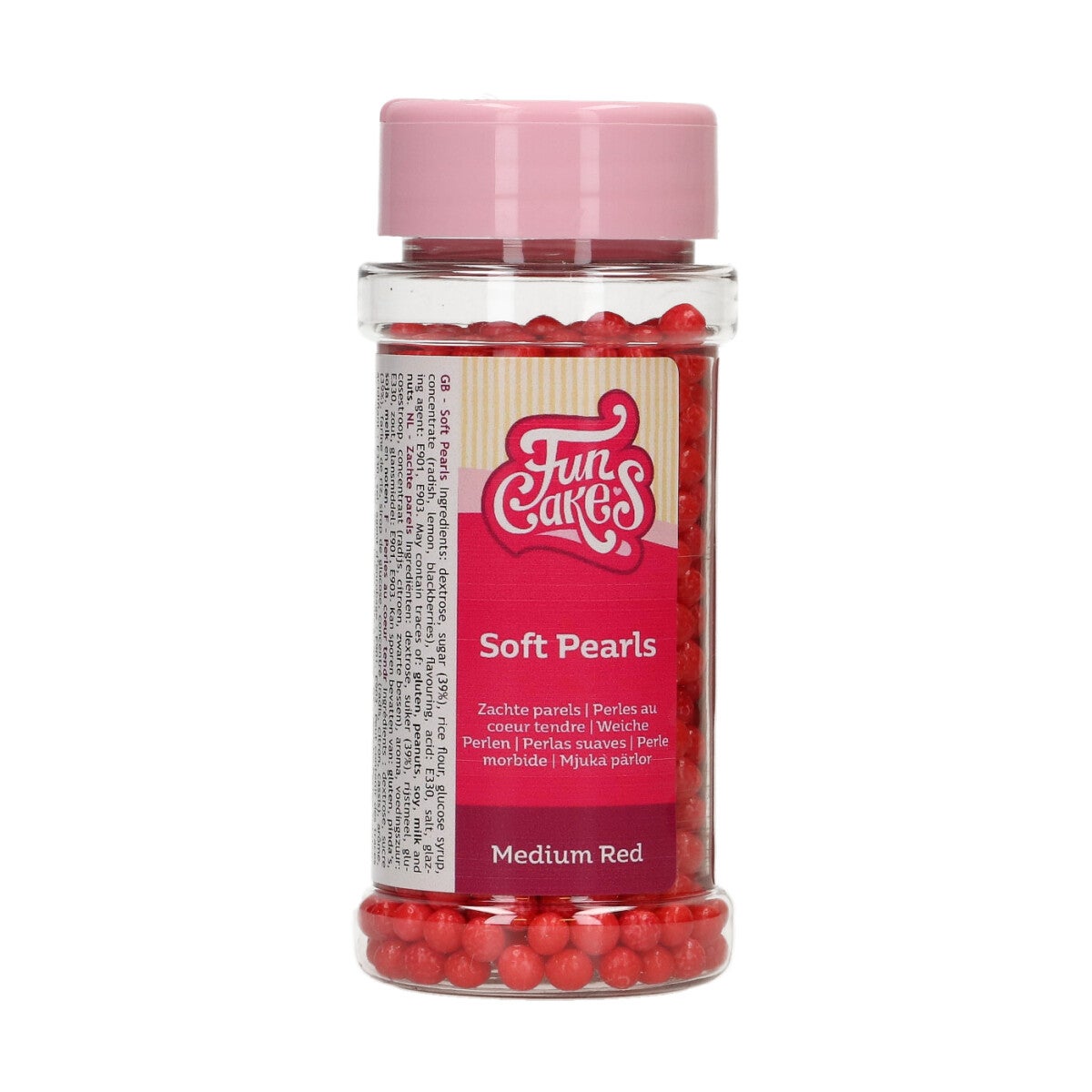 FunCakes Soft Pearls Medium Red 60 g