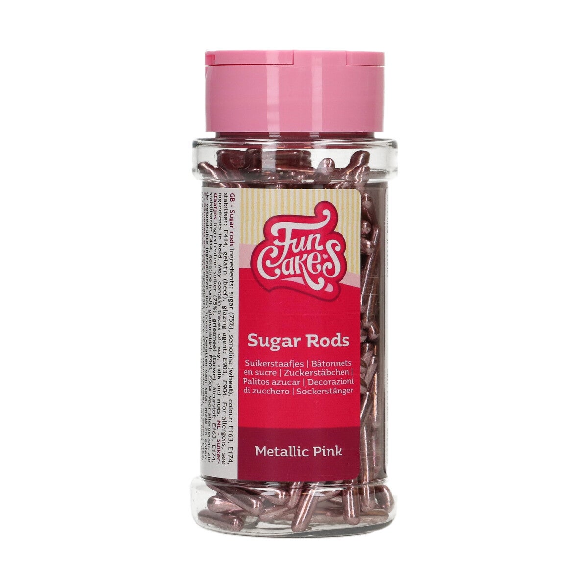 FunCakes Tiges de sucre métallique XL Rose