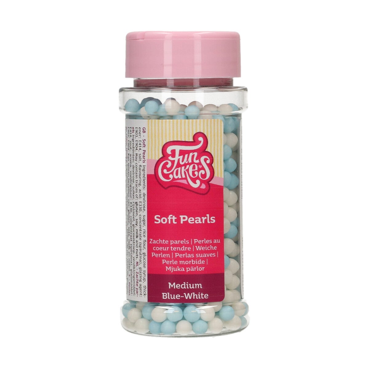FunCakes Soft Pearls Medium Bleu/Blanc 60 g