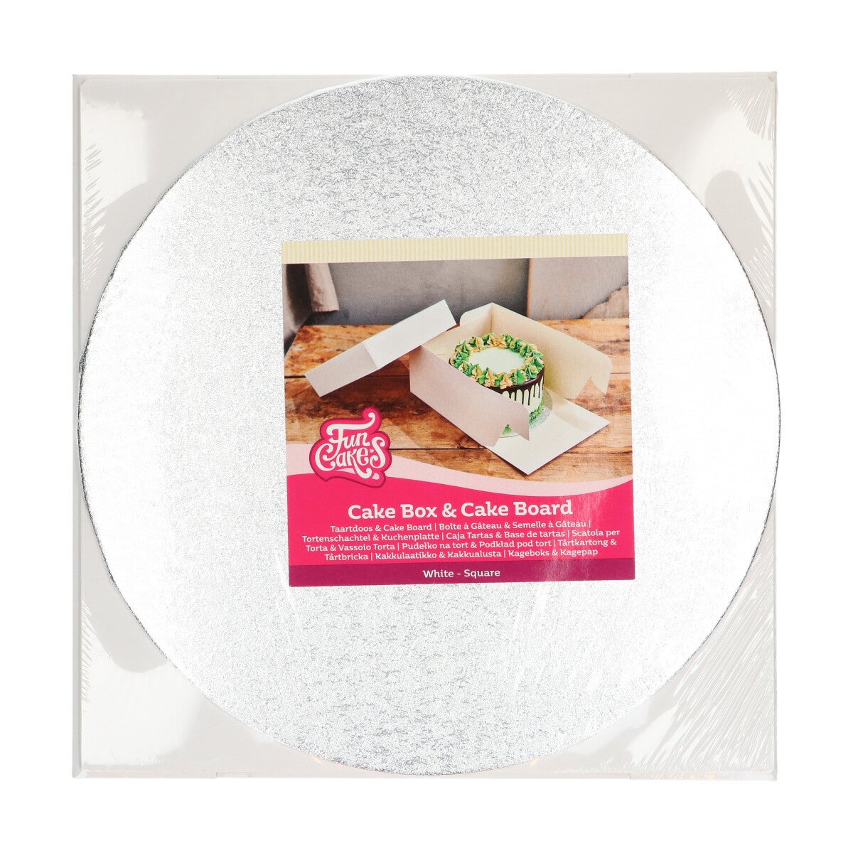 FunCakes Boîte à Gâteau & Cake Board Rond (3mm) 30x30x15 cm