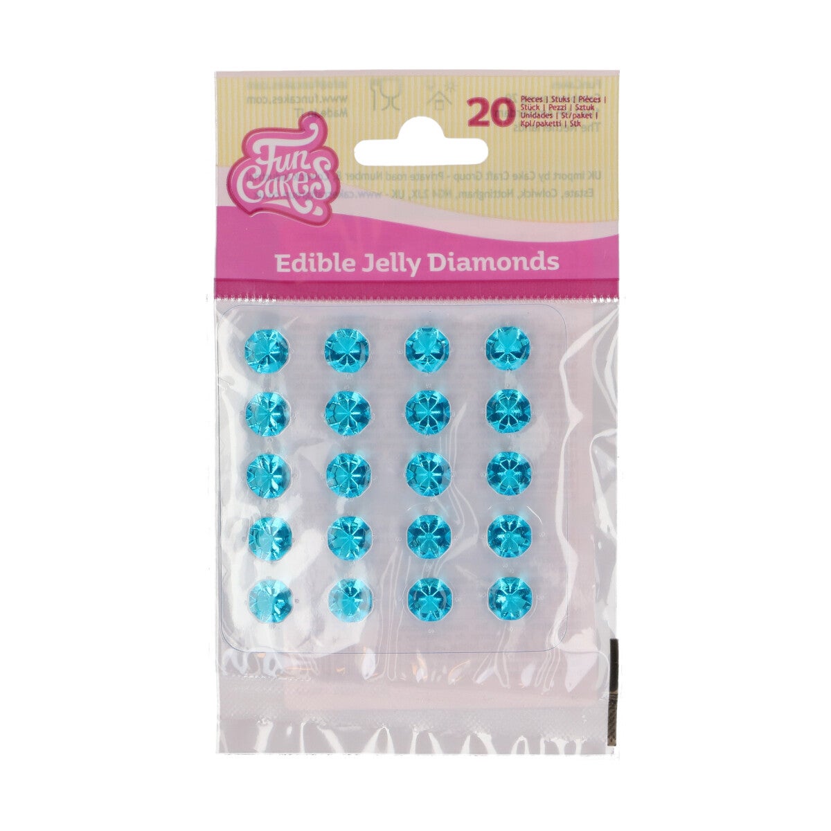 FunCakes Comestible Jelly Diamonds Sky Blue pk/20