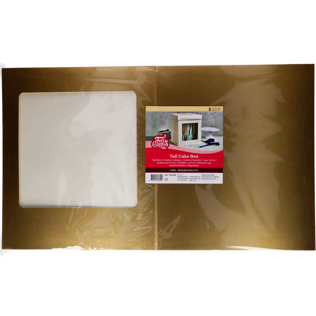 FunCakes Tall Cake Box 30,4 x 30,4 x 34,5 cm - Or