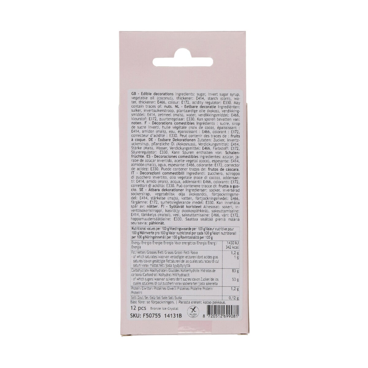 FunCakes Décoration Sucre Bronze Cristal de Glace Mixte Set/12