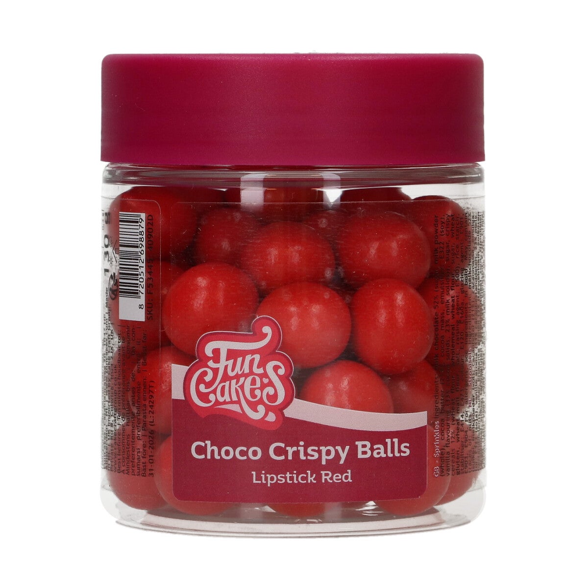 FunCakes Boules Choco Croustillantes - Pearl Red 130g