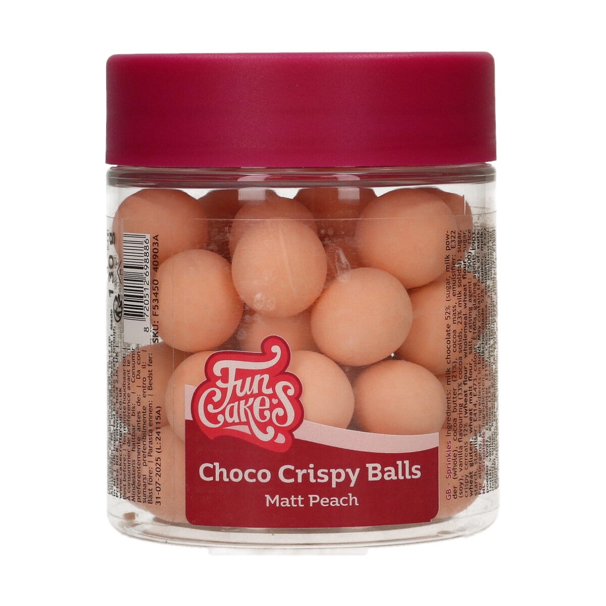 FunCakes Boules Choco Croustillantes - Matt Peach 130g