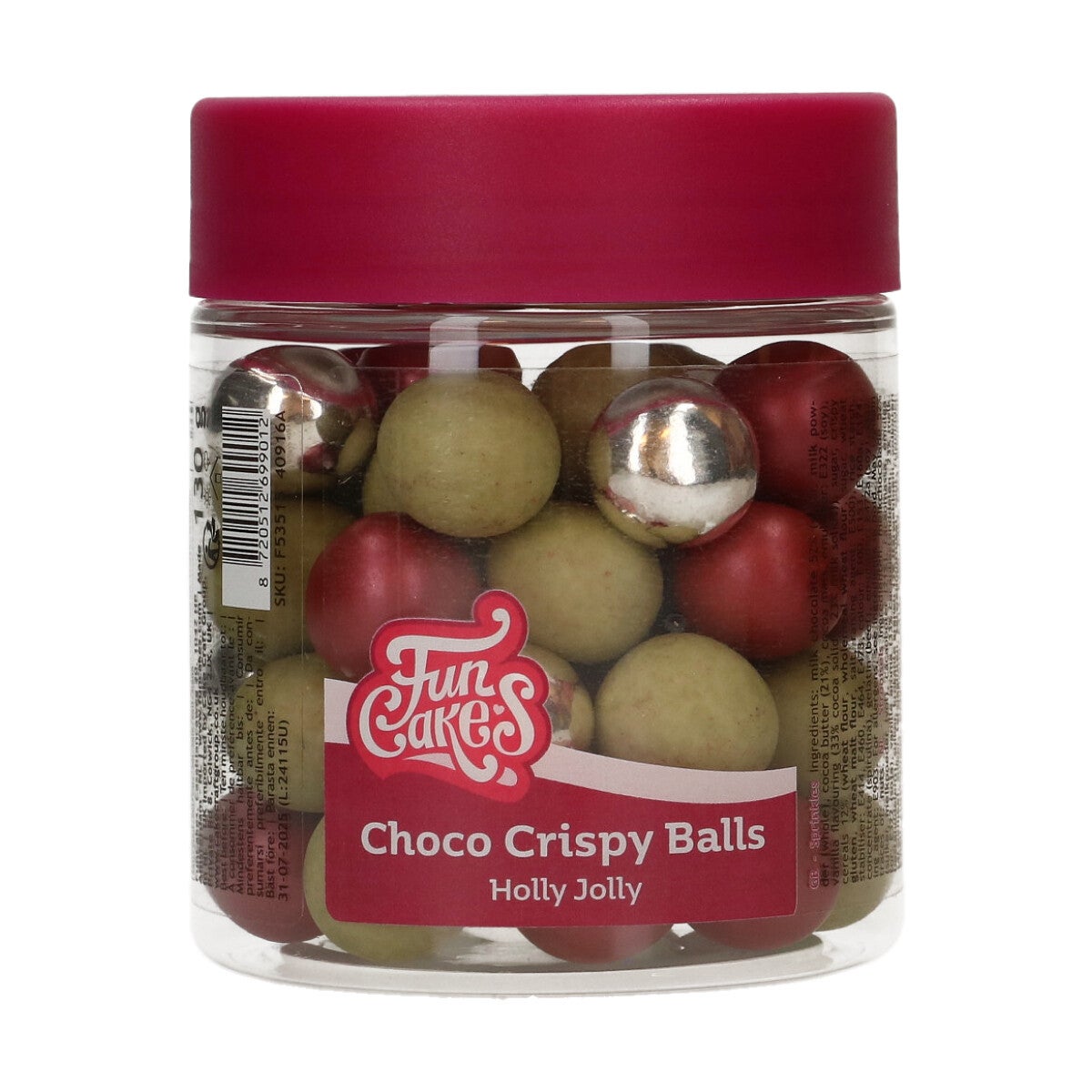 FunCakes Boules Choco Croustillantes - Holly Jolly
