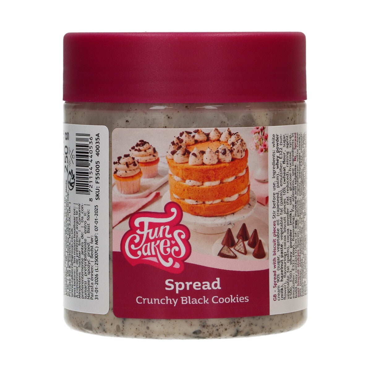Pâte à tartiner FunCakes - Biscuits noirs croustillants 250 g
