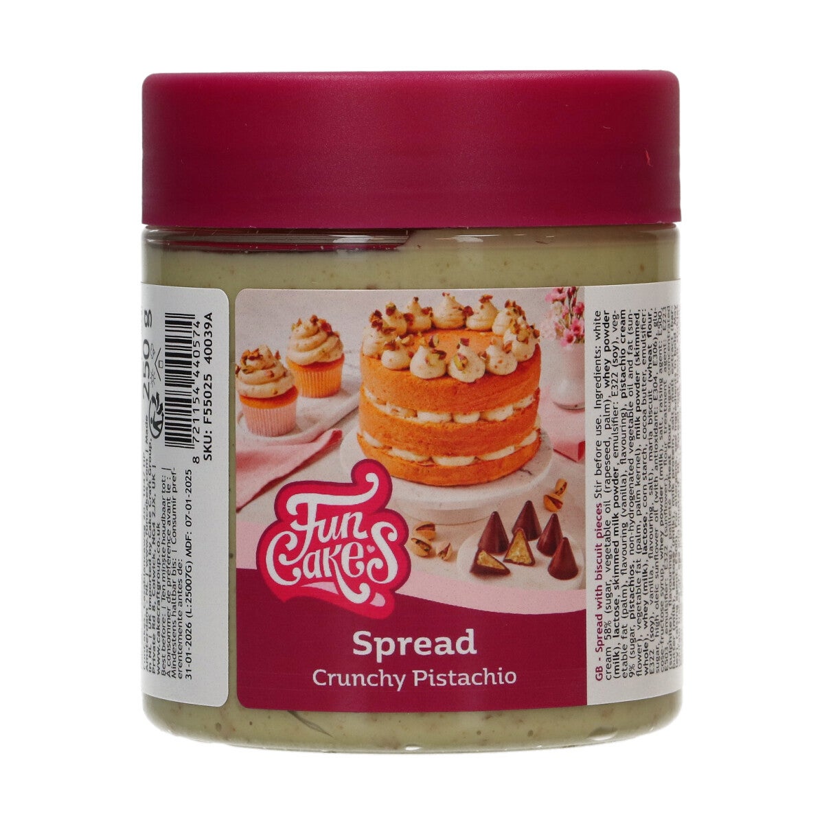 Pâte à tartiner FunCakes - Pistache croustillante 250 g