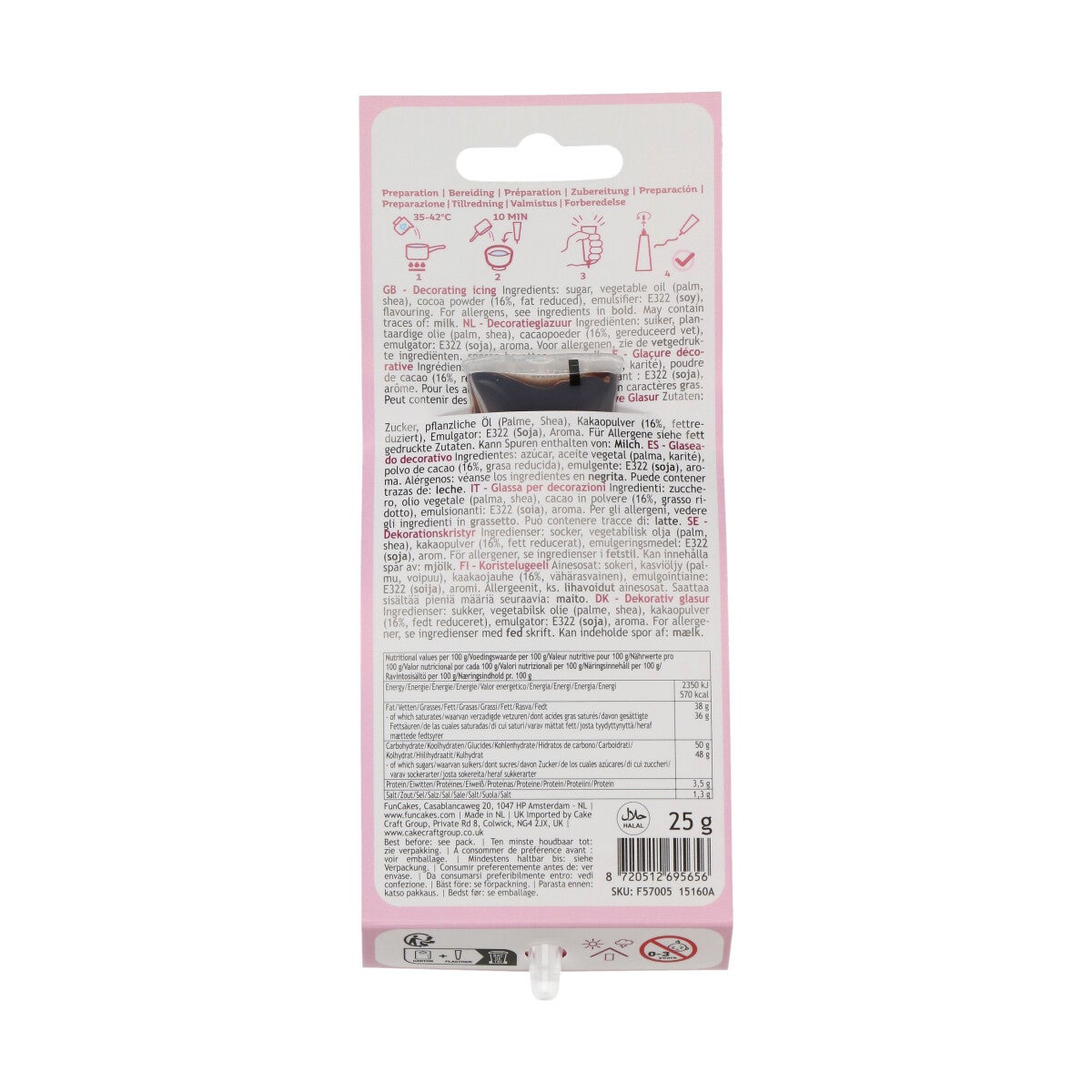 FunCakes Écrivain de Choco 25 g Dark Choco