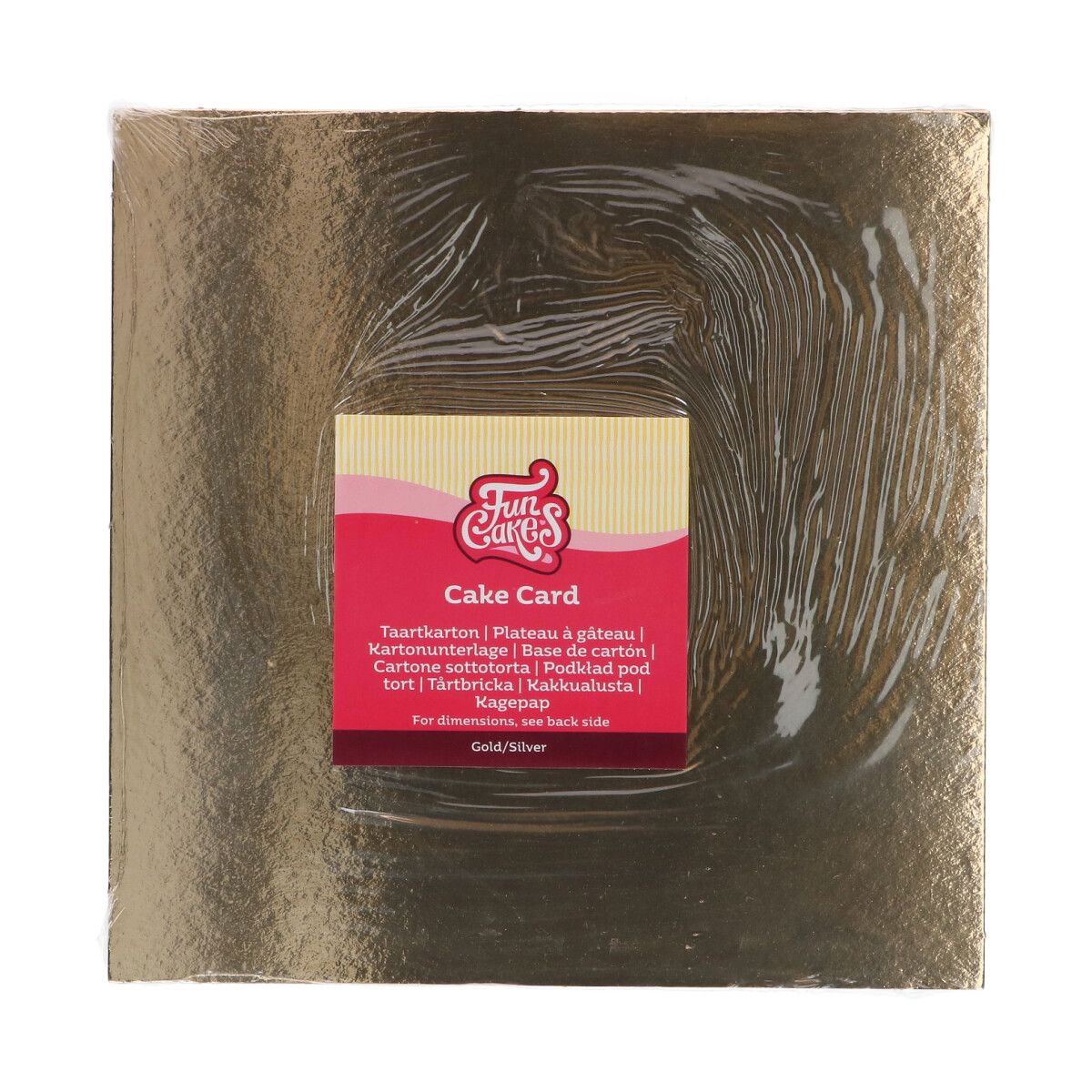 FunCakes Plateaux à Gâteau - Argent/Or - Carré- 35cm pk/100
