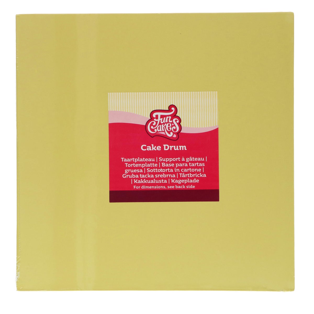 FunCakes Cake Drum Carré Jaune Pastel 25 cm