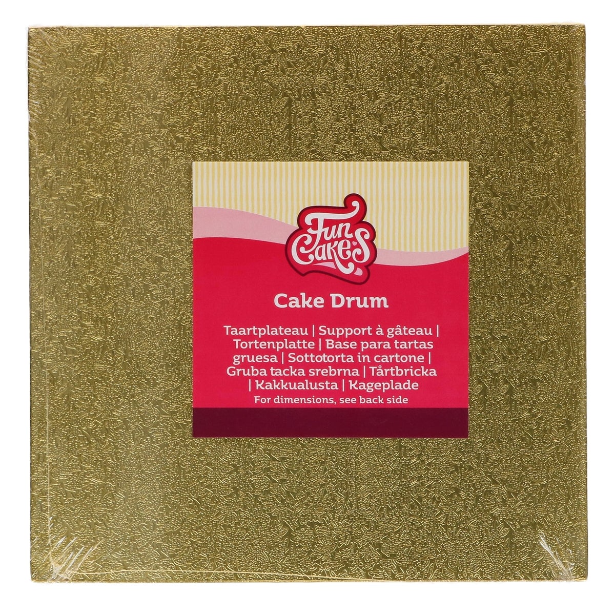 FunCakes Cake Drum Carré Or 20 cm