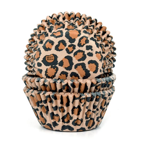 House of Marie Caissettes à Cupcakes - Leopard Brown pcs/50