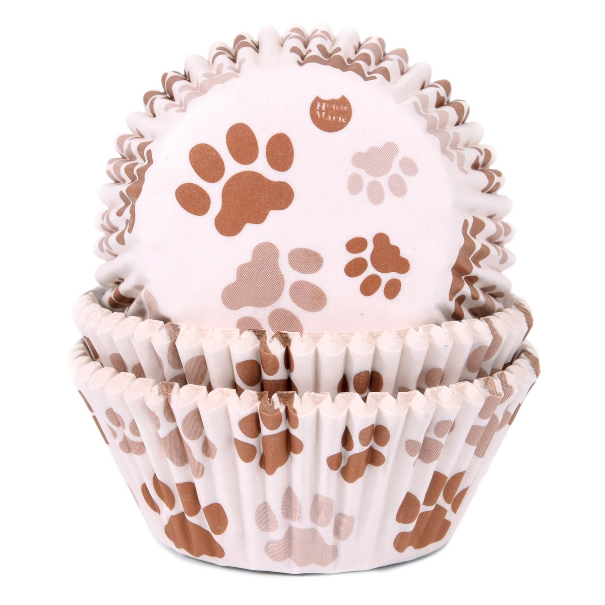 House of Marie Caissettes à Cupcakes - Paw Brown pcs/48