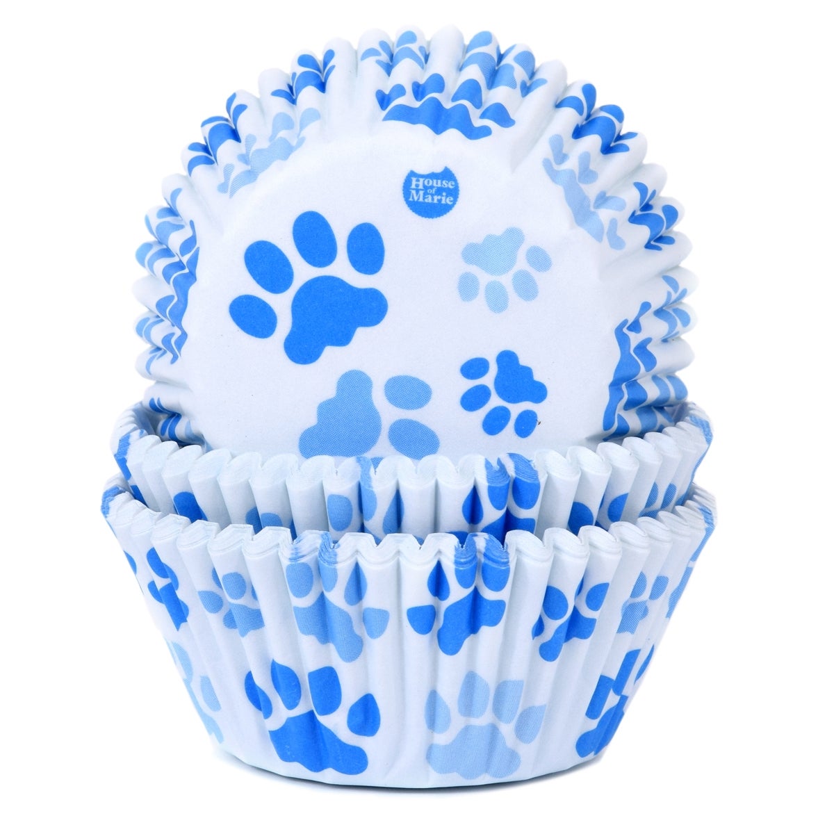 House of Marie Caissettes à Cupcakes - Paw Blue pcs/48