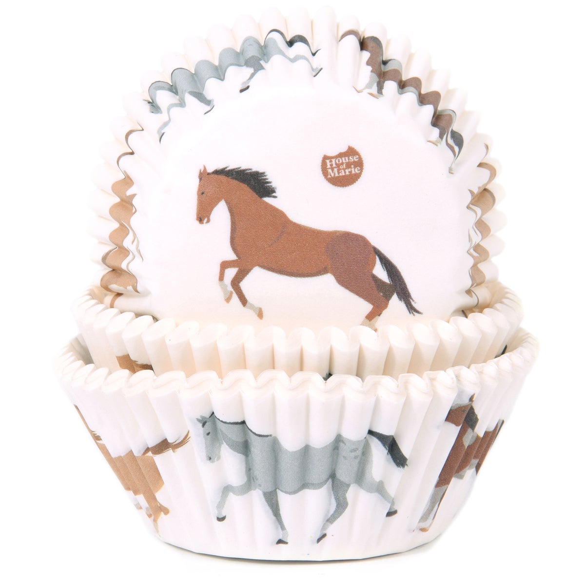 House of Marie Caissettes à Cupcakes - Horses pcs/48