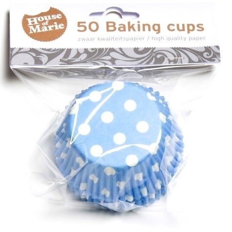 House of Marie Baking cups Polkadot Blue - pk/48