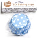House of Marie Baking cups Polkadot Blue - pk/48