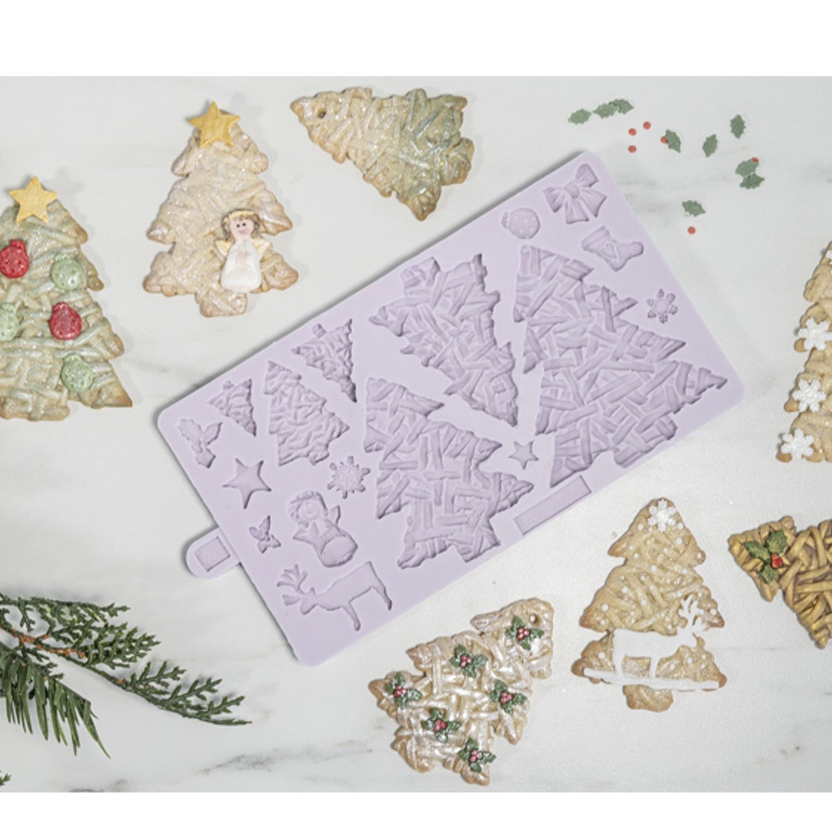 Karen Davies Moule en silicone - Arbres de Noël en osier