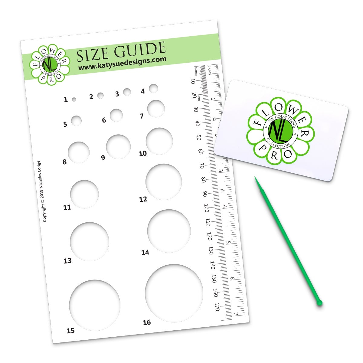 Katy Sue Mould Flower Pro Size Guide/Companion Tool/Flex