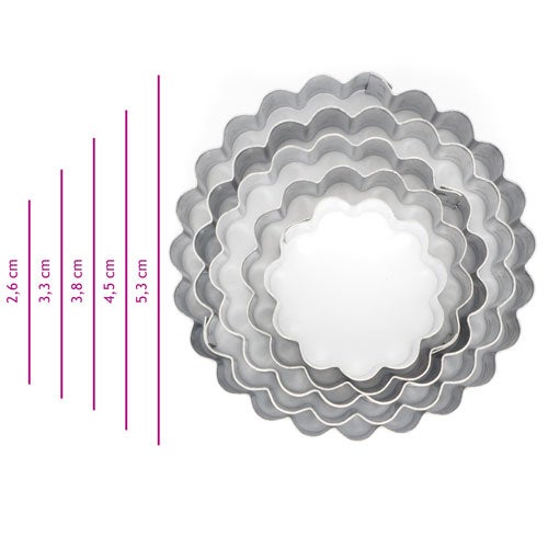 Biscuits Emporte-pièce Anneaux Cannelés Série/5