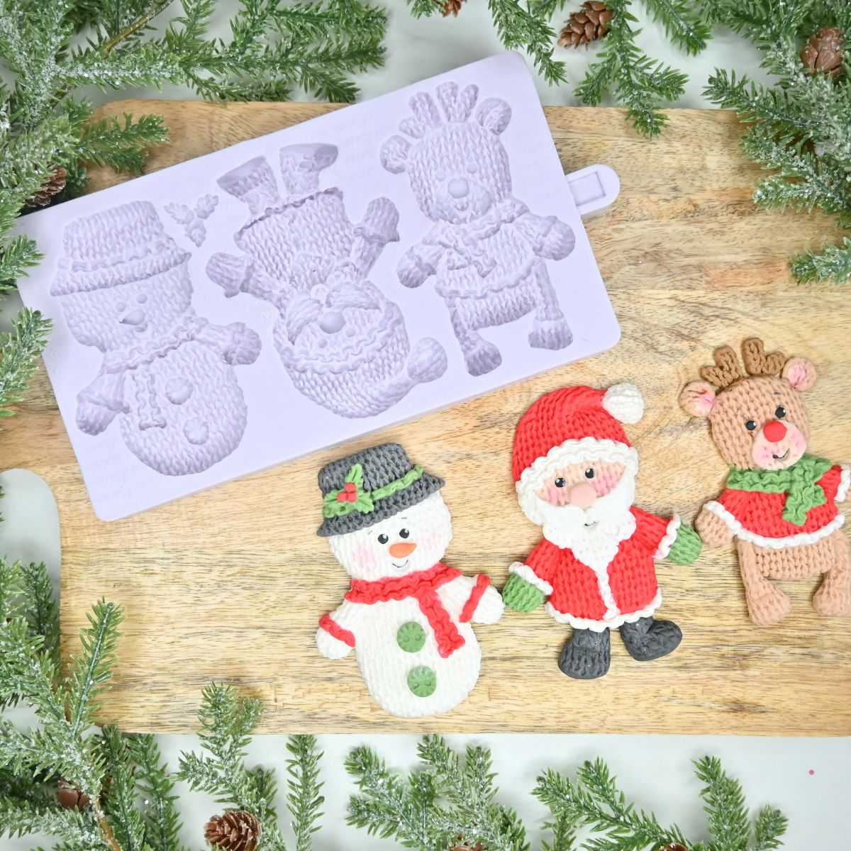 Karen Davies Moule Silicone Noël Tricoté