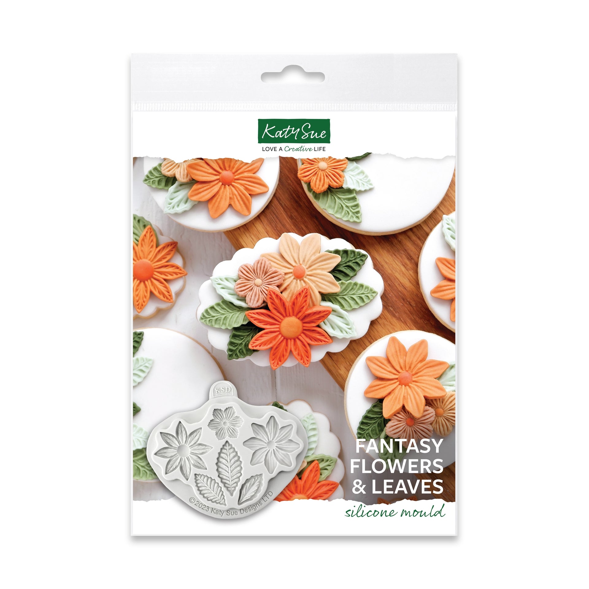 Katy Sue Silicone Mould - Fleurs et Feuilles Fantaisie